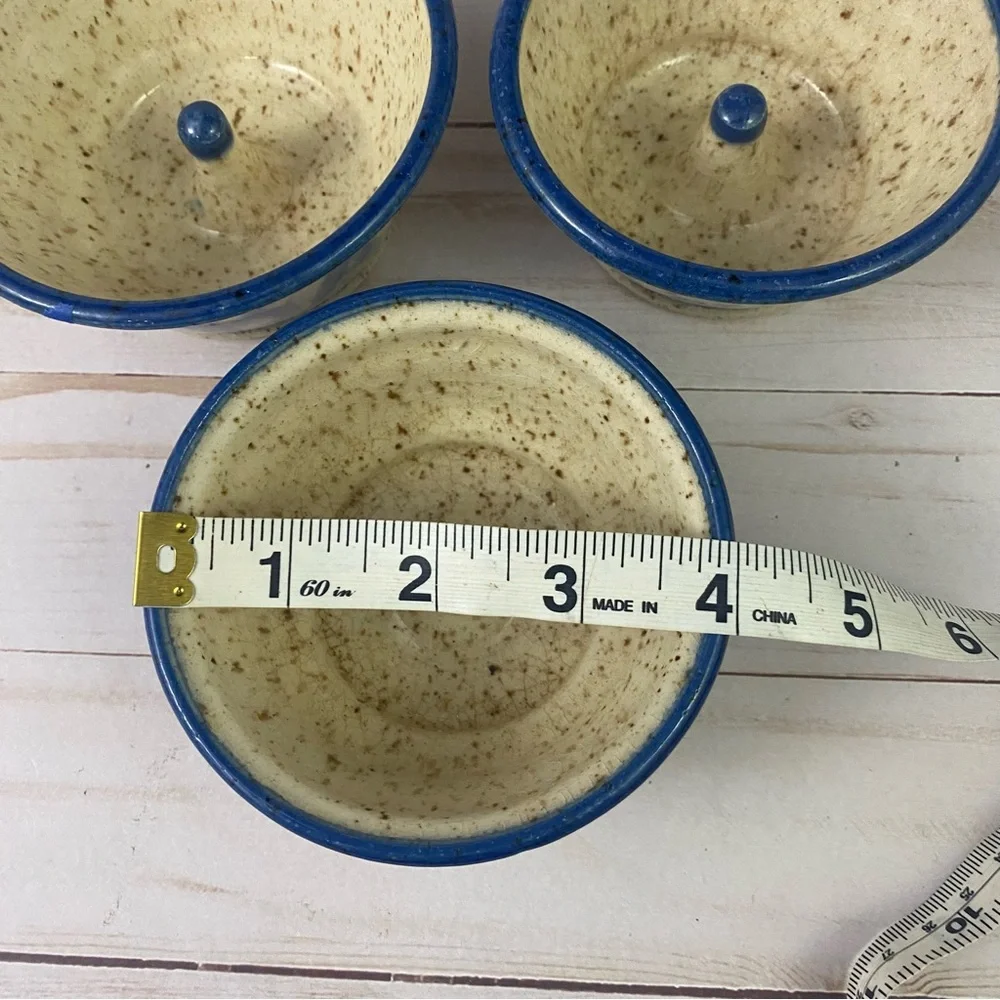 Apple Baker Studio Art Pottery 3 pc Lot Signed Speckled